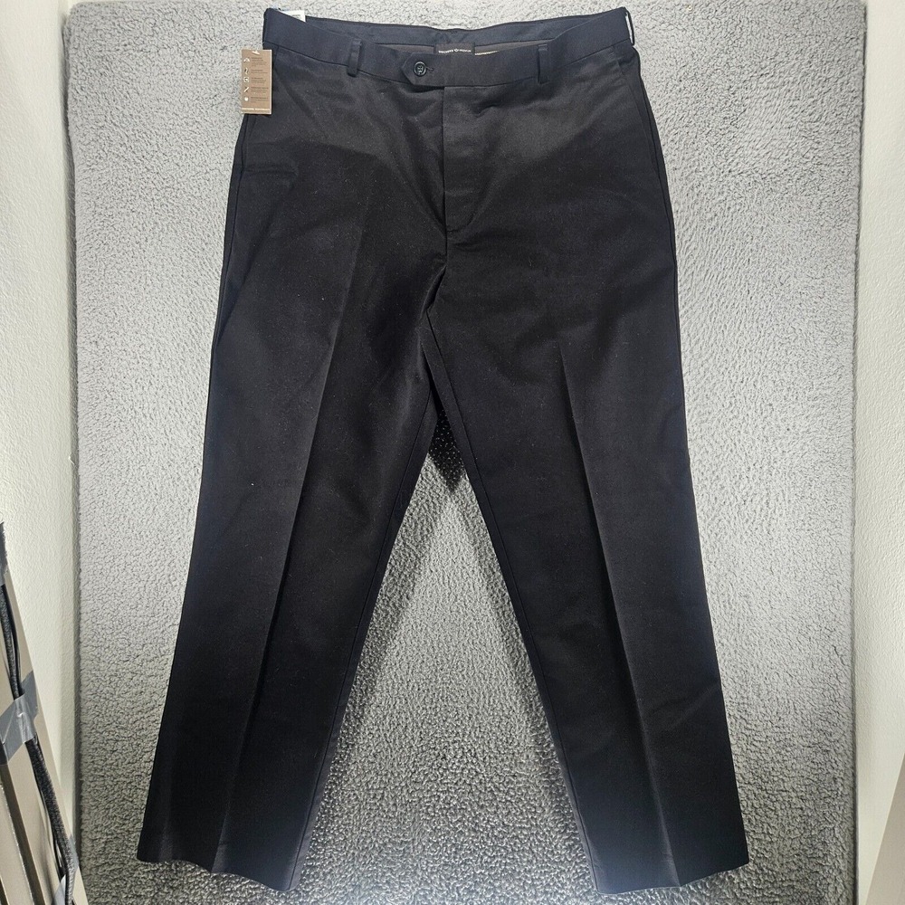 NWT Dockers‎ Premium Men's Work Pants Size 36x32 Relaxed Fit Flat Front Black
